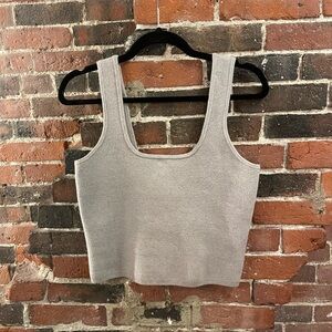 Abercrombie & Fitch Grey Knit Cropped Tank Top